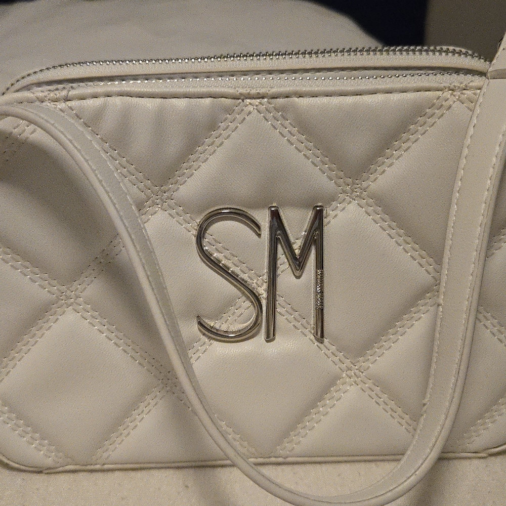 Steve Madden Quilted Cream Crossbody Bag